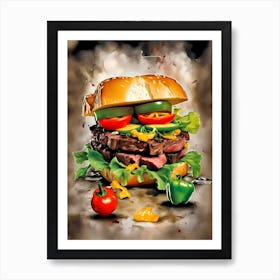 Burger Art Art Print
