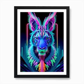 Neon Lion 1 Art Print