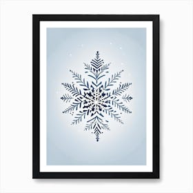 Stellar Dendrites, Snowflakes, Retro Minimal 2 Art Print