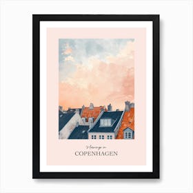 Mornings In Copenhagen Rooftops Morning Skyline 1 Art Print