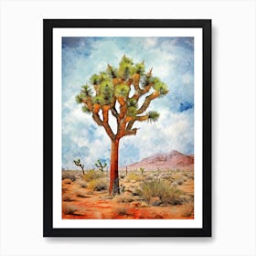 Joshua Tree In The Rain In Nat Viga Style (1) Art Print