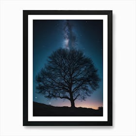 Tree In The Night Sky 5 Art Print
