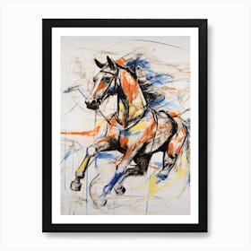 Horse Painting In The Style Of Abstract Expressionist 2 Art Print