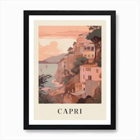Capri Vintage Pink Italy Poster Art Print