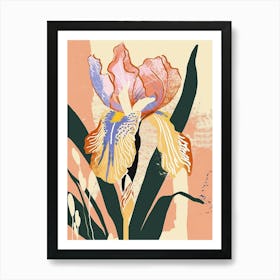 Colourful Flower Illustration Iris 5 Art Print