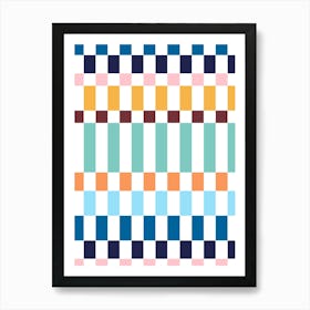 Checkered Pattern Multi Colour 1 Art Print