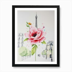 Paris Rose Art Print