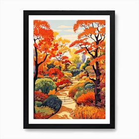 Denver Botanic Gardens, Usa In Autumn Fall Illustration 1 Art Print