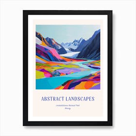 Colourful Abstract Jostedalsbreen National Park Norway 2 Poster Blue Art Print