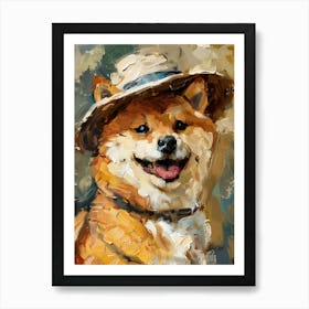 Oil Painting Smiling Shiba Inu 9 Art Print