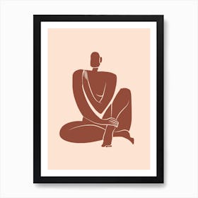 Large Size Nude In Terracotta Art Print
