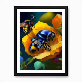 Larva Bees 1 Painting Art Print