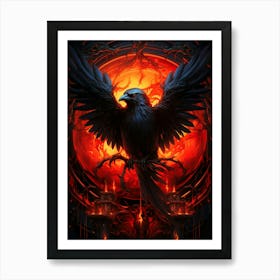 Crow Flame 1 Art Print