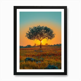 Lone Tree In A Field 1 Art Print