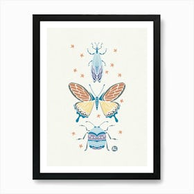 Doodle Smart Bugs [light] Art Print