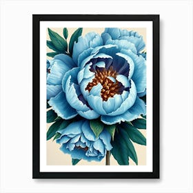 Blue Peonies 5 Art Print