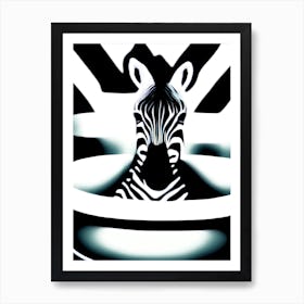 Zebra In A Bath Tub, whimsical animal art, 1108 Art Print