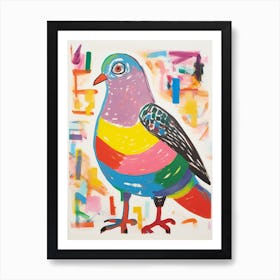 Colourful Bird Painting Pigeon 1 Art Print