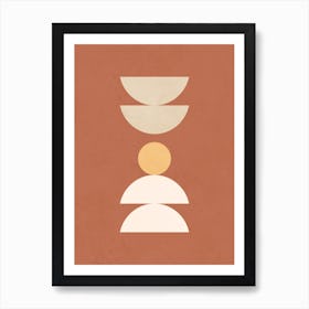 Boho Minimalist Geometric Shapes Art Print