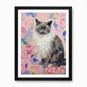 A Persian Cat Painting, Impressionist Painting 4 Art Print