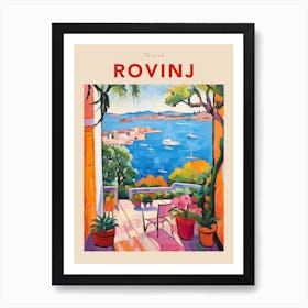 Rovinj Croatia 3 Fauvist Travel Poster Art Print