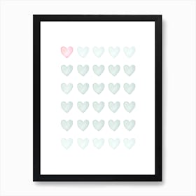 Pastel Hearts Art Print