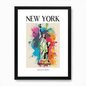 Statue Of Liberty New York Colourful Silkscreen Illustration 3 Poster Art Print