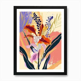 Colourful Flower Illustration Statice Flower 4 Art Print