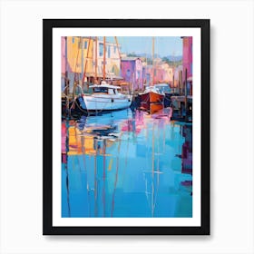 Boats In The Harbor 2 Art Print