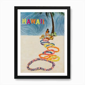 Hawaii Retro Travel Vintage Poster Art Print