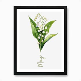 May Birth Flower Birth Month Botanical Art Print