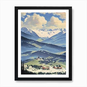 Skiwelt Wilder Kaiser Brixental, Austria Ski Resort Vintage Landscape 2 Skiing Poster Art Print