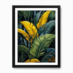 Tropical Leaves Wallpaper nature flora Art Print