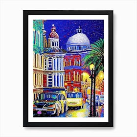 New Orleans, City Us  Pointillism Art Print