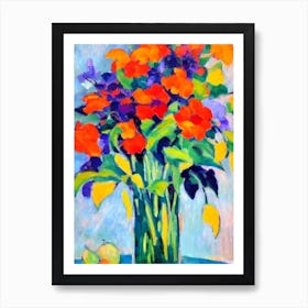 Hosta Floral Abstract Block Colour Flower Art Print