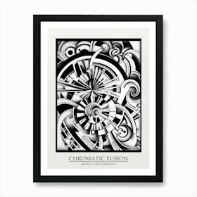 Chromatic Fusion Abstract Black And White 5 Poster Art Print