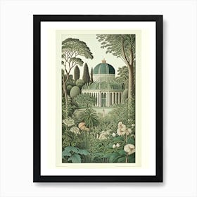 Chiswick House Gardens, United Kingdom Vintage Botanical Art Print