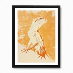 Agamas Tegus Uromastyx Block Print Lizard 4 Art Print