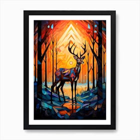 Deer Abstract Pop Art 5 Art Print