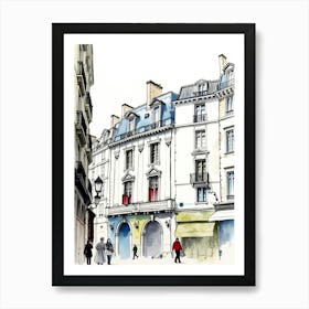 Paris Street Illustration Art Print