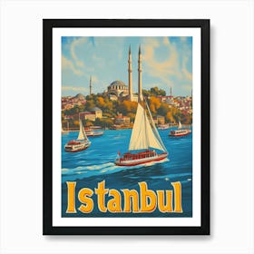 Aihrgdesign A 1970s Inspired Travel Poster For Istanbul 2 Art Print