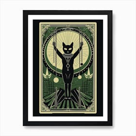 The Hanged Man, Black Cat Tarot Card 2 Art Print