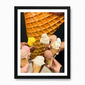 Holding Ice Cream Cones Art Print