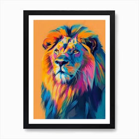 Southwest African Lion Lion In Different Seasons Fauvist Painting 1 Art Print