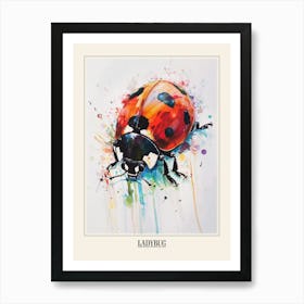 Ladybug Colourful Watercolour 1 Poster Art Print