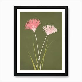 Pink & Green Fountain Grass 2 Art Print