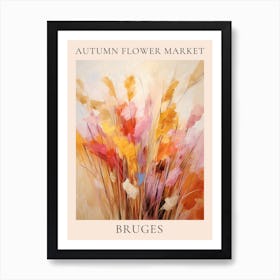 Autumn Flower Market Poster Bruges Art Print