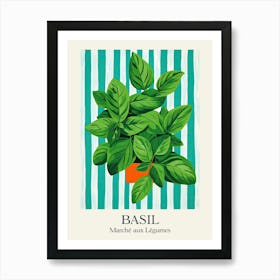 Marche Aux Legumes Basil Summer Illustration 4 Affiche