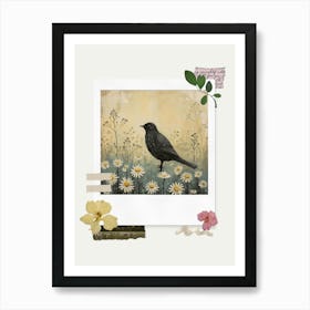Scrapbook Bird Fairycore Painting 4 Art Print
