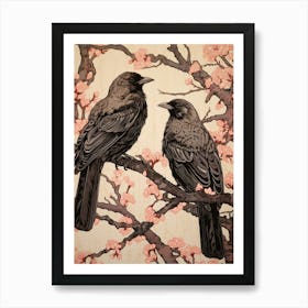 Art Nouveau Birds Poster Raven 3 Art Print